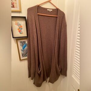 Slouchy light brown open cardigan from Madewell size medium